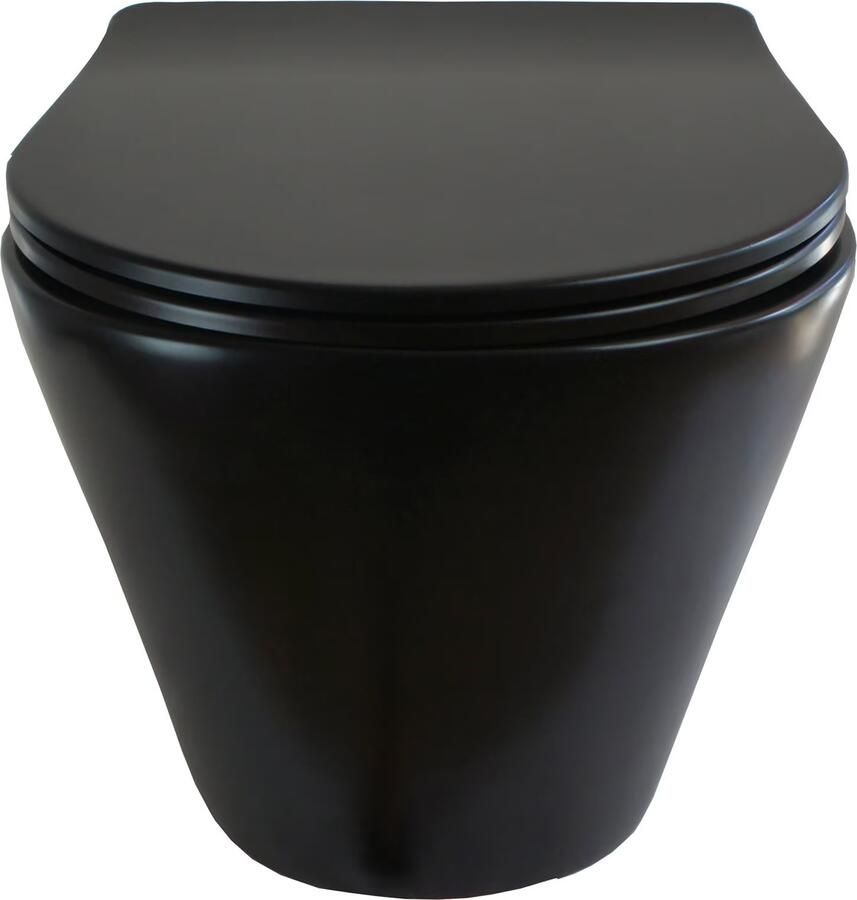 Blue Label Wandcloset Odin | 49 cm | Rimless | Compact | Incl.Softclose zitting | Keramiek | Mat zwart - Foto 3