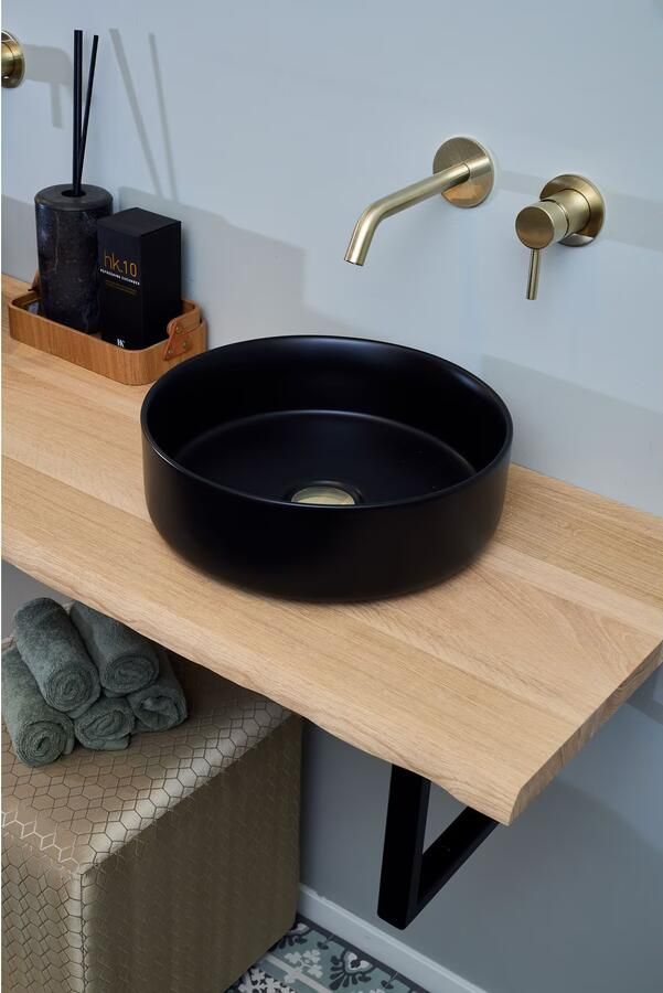 Blue Label Waskom Skagen | 36 cm | Keramiek | Vrijstaand | Rond | Mat zwart - Foto 2