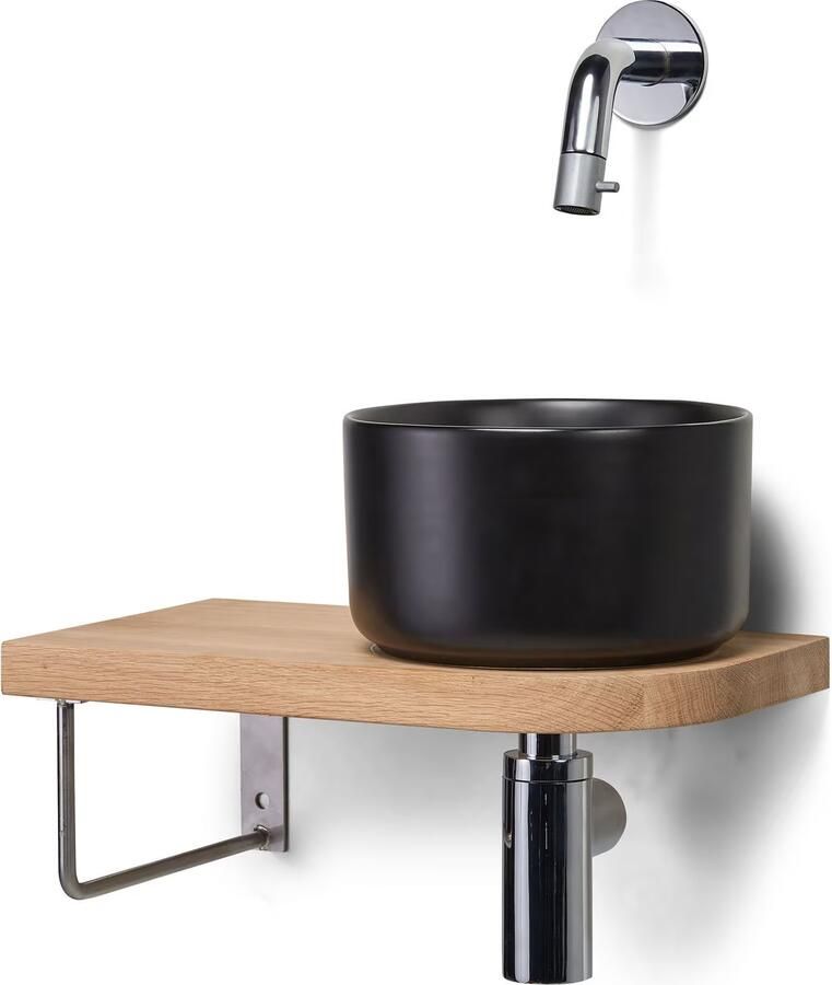 Blue Label Waskom Skov | 22 cm | Keramiek | Vrijstaand | Rond | Zwart