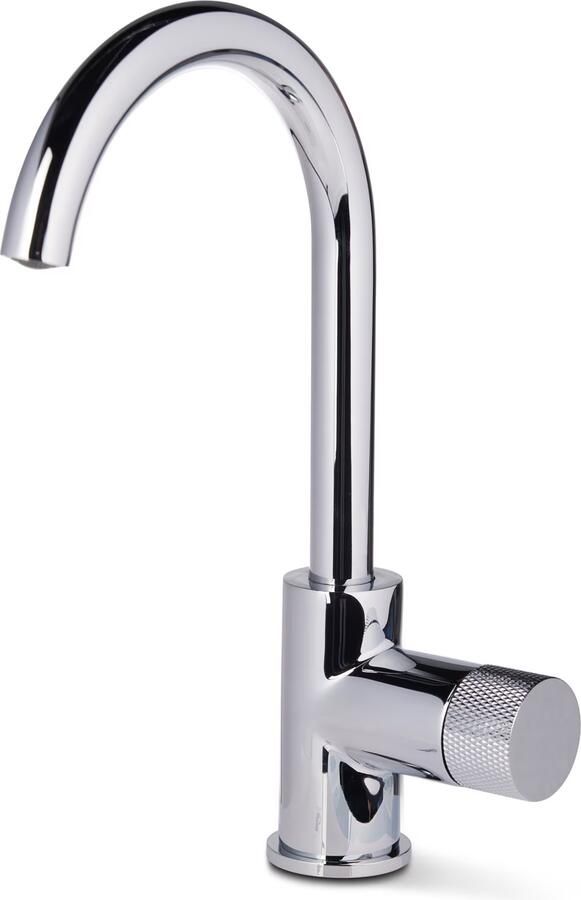 Blue Label Wastafelkraan Brondby Facet | Opbouw | Draaibare uitloop | Mengkraan | Hoog model | 1-hendel | Rond | Chroom - Foto 2