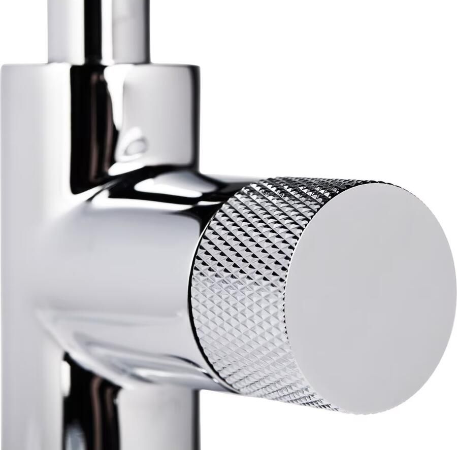 Blue Label Wastafelkraan Brondby Facet | Opbouw | Draaibare uitloop | Mengkraan | Hoog model | 1-hendel | Rond | Chroom