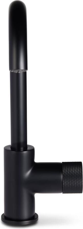 Blue Label Wastafelkraan Brondby Facet | Opbouw | Draaibare uitloop | Mengkraan | Hoog model | 1-hendel | Rond | Mat zwart - Foto 3