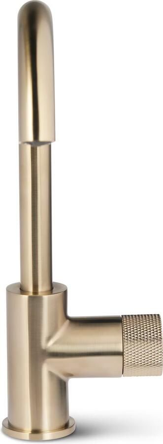 Blue Label Wastafelkraan Brondby Facet | Opbouw | Draaibare uitloop | Mengkraan | Hoog model | 1-hendel | Rond | Geborsteld goud PVD - Foto 3