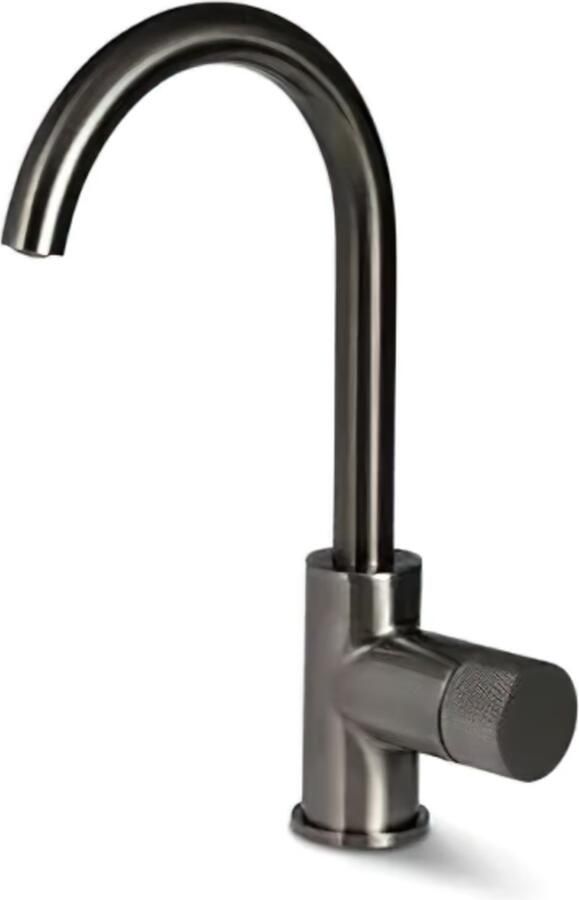 Blue Label Wastafelkraan Brondby Facet | Opbouw | Draaibare uitloop | Mengkraan | Hoog model | 1-hendel | Rond | Gunmetal PVD - Foto 2