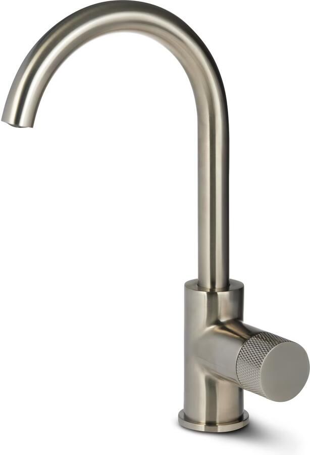 Blue Label Wastafelkraan Brondby Facet | Opbouw | Draaibare uitloop | Mengkraan | Hoog model | 1-hendel | Rond | Geborsteld nikkel PVD - Foto 2