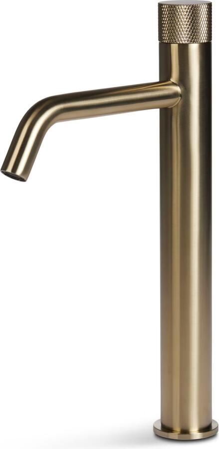 Blue Label Wastafelkraan Brondby Facet | Opbouw | Mengkraan | Hoog model | 1-hendel | Rond | Geborsteld goud PVD - Foto 2