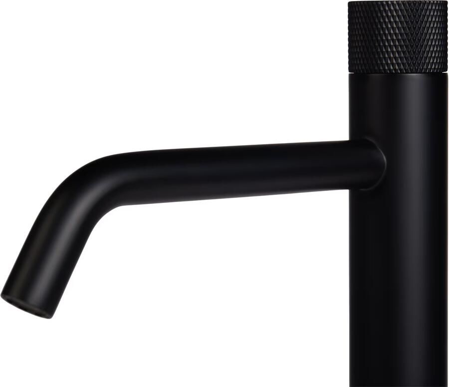 Blue Label Wastafelkraan Brondby Facet | Opbouw | Mengkraan | Hoog model | 1-hendel | Rond | Mat zwart