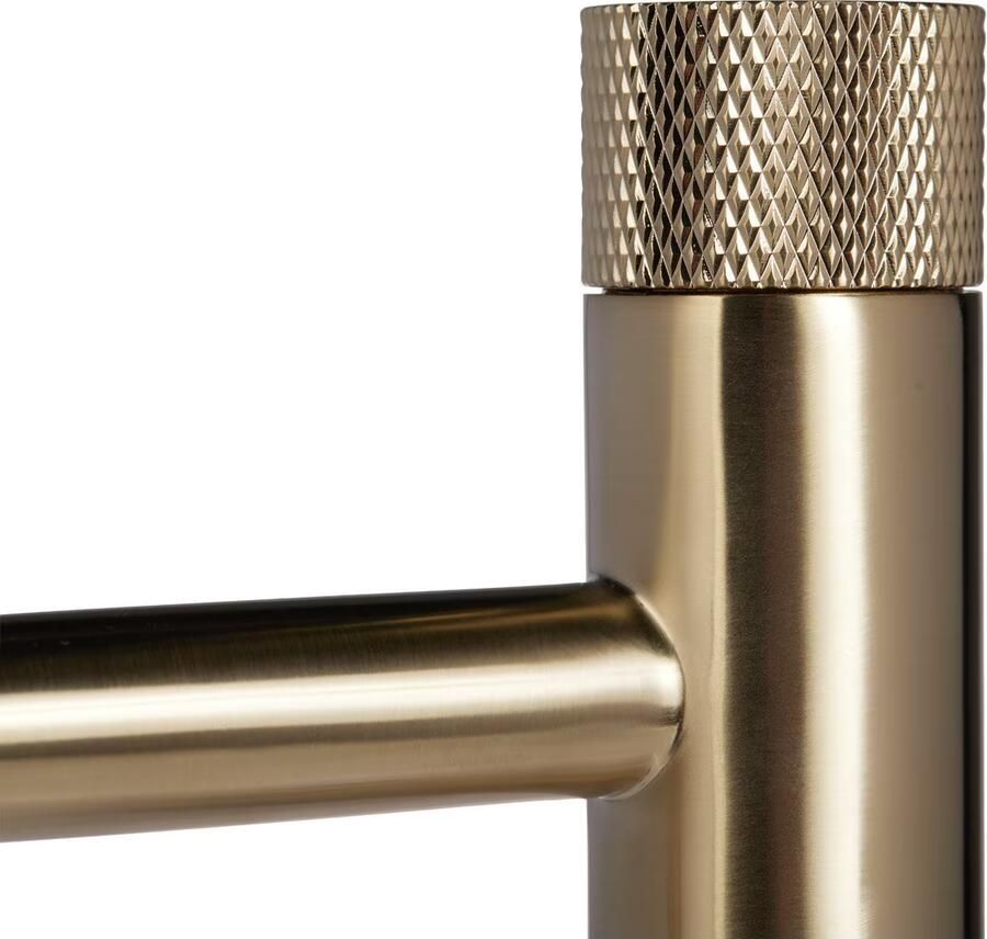 Blue Label Wastafelkraan Brondby Facet | Opbouw | Mengkraan | Laag model | 1-hendel | Rond | Geborsteld goud PVD