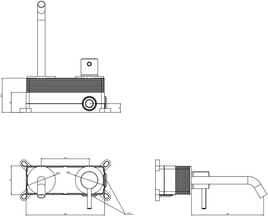 Blue Label Wastafelkraan Brondby | Inbouw | Mengkraan | Incl.Inbouwdeel | Rond | Chroom