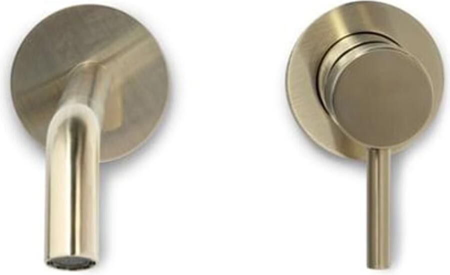 Blue Label Wastafelkraan Brondby | Inbouw | Mengkraan | Incl.Inbouwdeel | Rond | Geborsteld goud PVD - Foto 3