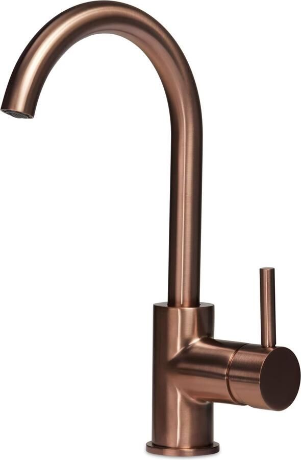 Blue Label Wastafelkraan Brondby | Opbouw | Draaibare uitloop | Mengkraan | Hoog model | 1-hendel | Rond | Geborsteld brons PVD - Foto 2