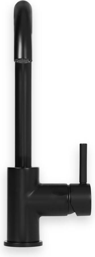 Blue Label Wastafelkraan Brondby | Opbouw | Draaibare uitloop | Mengkraan | Hoog model | 1-hendel | Rond | Mat zwart - Foto 3