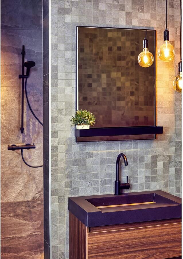 Blue Label Wastafelkraan Brondby | Opbouw | Draaibare uitloop | Mengkraan | Hoog model | 1-hendel | Rond | Mat zwart