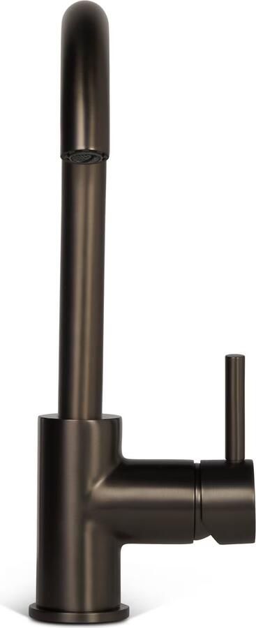 Blue Label Wastafelkraan Brondby | Opbouw | Draaibare uitloop | Mengkraan | Hoog model | 1-hendel | Rond | Gunmetal - Foto 3