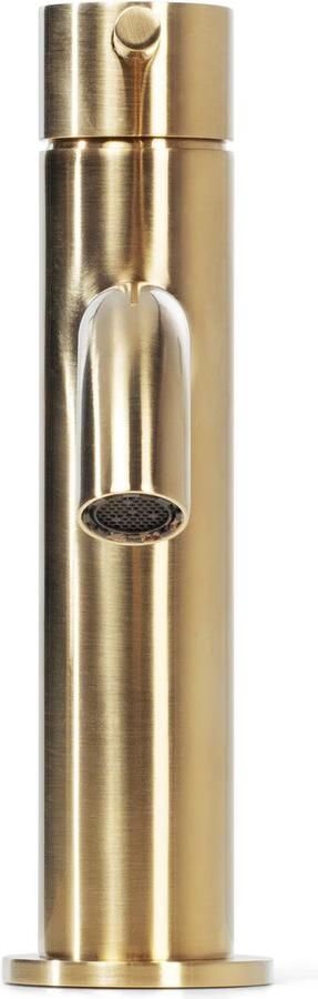 Blue Label Wastafelkraan Brondby | Opbouw | Draaibare uitloop | Mengkraan | Laag model | 1-hendel | Rond | Geborsteld goud PVD - Foto 2