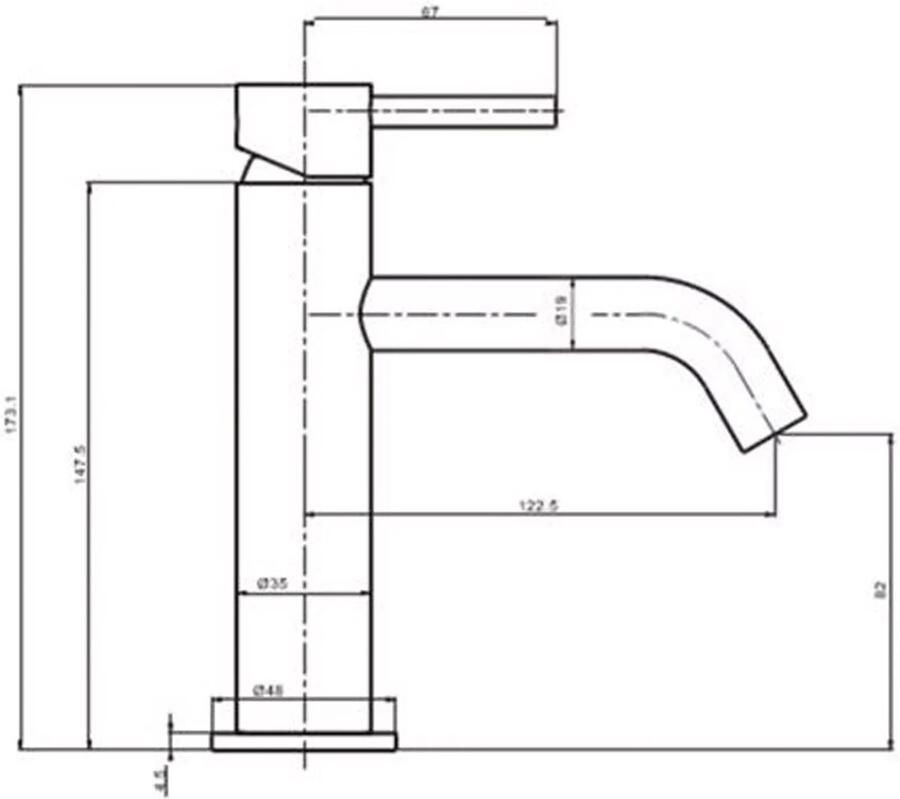 Blue Label Wastafelkraan Brondby | Opbouw | Mengkraan | 1-hendel | Rond | Geborsteld brons PVD