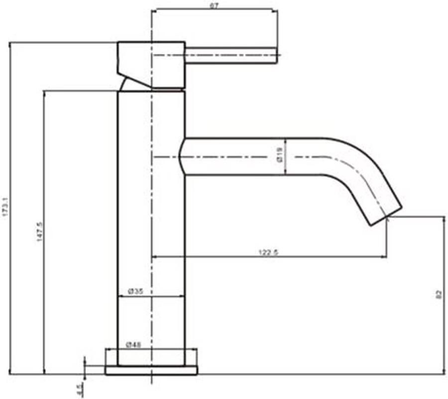 Blue Label Wastafelkraan Brondby | Opbouw | Mengkraan | 1-hendel | Rond | Mat zwart