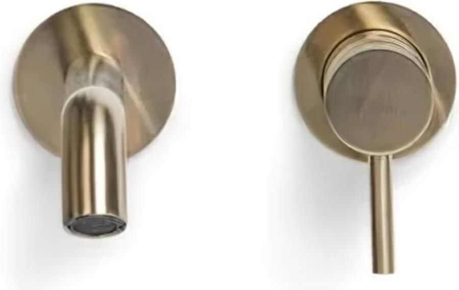 Blue Label Wastafelkraan Brondby XL | Inbouw | Mengkraan | Incl.Inbouwdeel | Rond | Geborsteld goud PVD - Foto 3