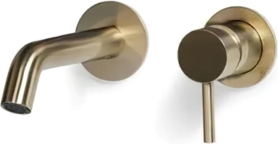 Blue Label Wastafelkraan Brondby XL | Inbouw | Mengkraan | Incl.Inbouwdeel | Rond | Geborsteld goud PVD - Foto 2