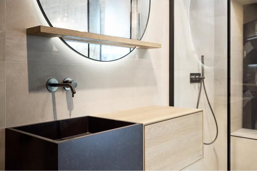 Blue Label Wastafelkraan Brondby XL | Inbouw | Mengkraan | Incl.Inbouwdeel | Rond | Geborsteld nikkel PVD