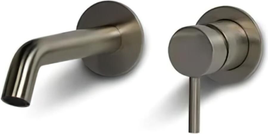 Blue Label Wastafelkraan Brondby XL | Inbouw | Mengkraan | Incl.Inbouwdeel | Rond | Geborsteld nikkel PVD - Foto 2