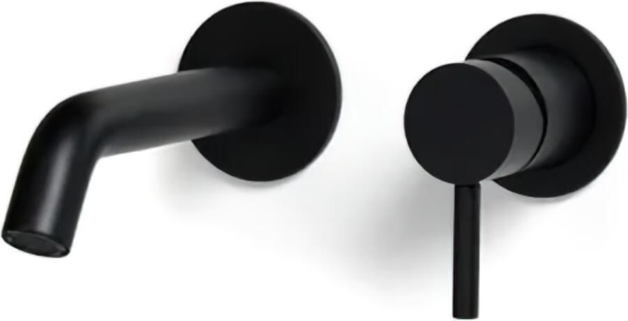 Blue Label Wastafelkraan Brondby XL | Inbouw | Mengkraan | Incl.Inbouwdeel | Rond | Mat zwart - Foto 2