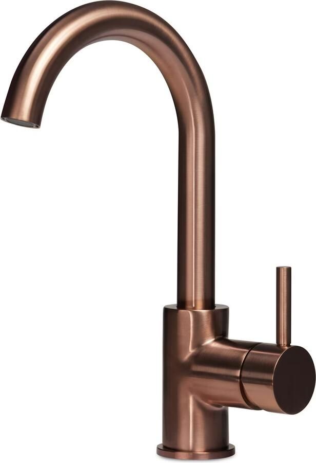 Blue Label Wastafelkraan Brondby XL | Opbouw | Draaibare uitloop | Mengkraan | Hoog model | 1-hendel | Rond | Geborsteld brons PVD - Foto 2