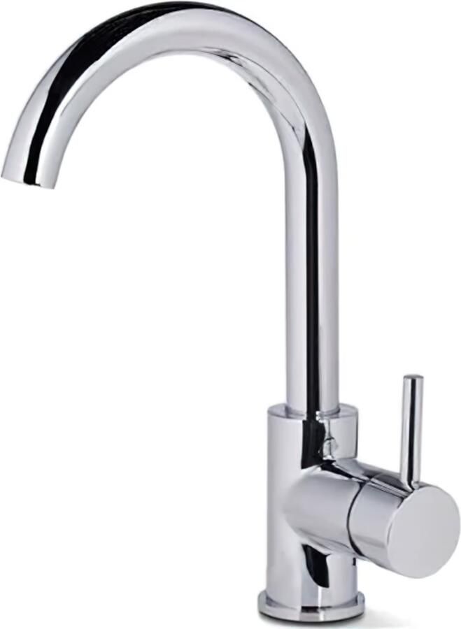 Blue Label Wastafelkraan Brondby XL | Opbouw | Draaibare uitloop | Mengkraan | Hoog model | 1-hendel | Rond | Chroom - Foto 2