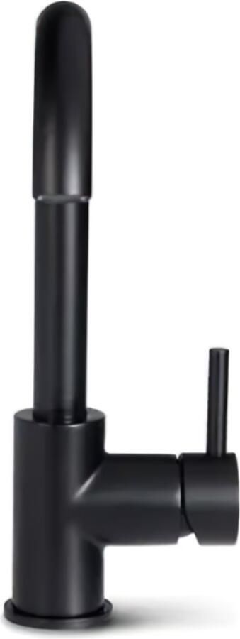 Blue Label Wastafelkraan Brondby XL | Opbouw | Draaibare uitloop | Mengkraan | Hoog model | 1-hendel | Rond | Mat zwart - Foto 3