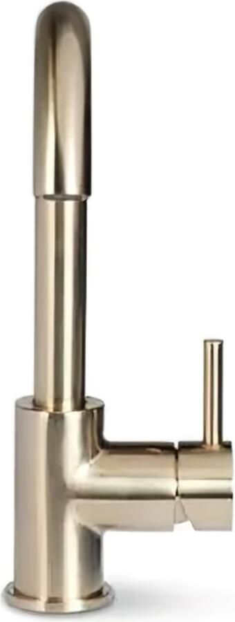 Blue Label Wastafelkraan Brondby XL | Opbouw | Draaibare uitloop | Mengkraan | Hoog model | 1-hendel | Rond | Geborsteld goud PVD - Foto 3