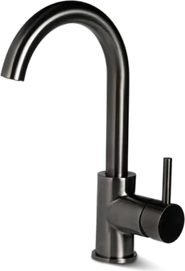 Blue Label Wastafelkraan Brondby XL | Opbouw | Draaibare uitloop | Mengkraan | Hoog model | 1-hendel | Rond | Gunmetal PVD - Foto 2