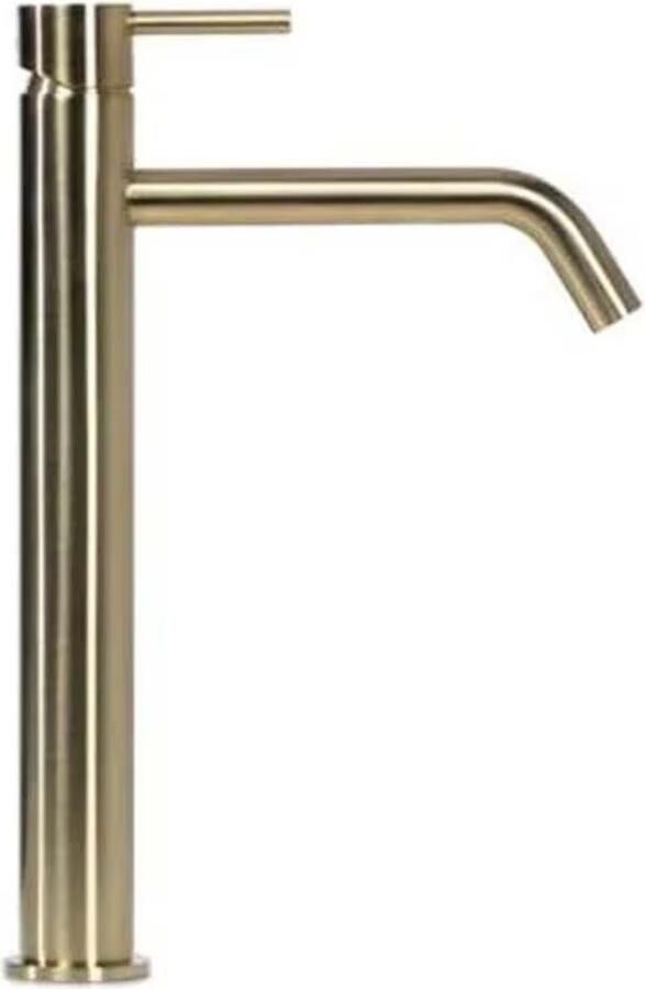 Blue Label Wastafelkraan Brondby XL | Opbouw | Mengkraan | Hoog model | 1-hendel | Rond | Geborsteld goud - Foto 2