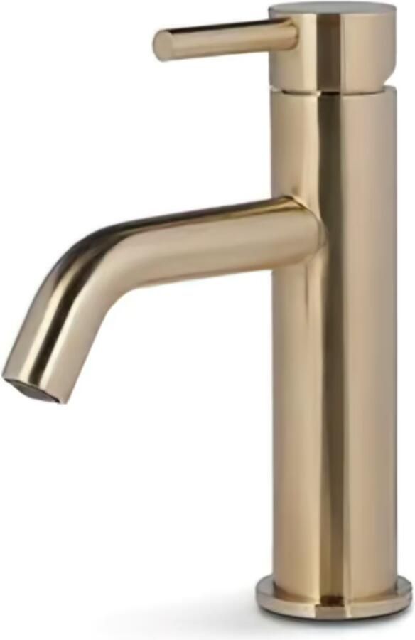 Blue Label Wastafelkraan Brondby XL | Opbouw | Mengkraan | Standaard model | 1-hendel | Rond | Geborsteld goud PVD - Foto 2