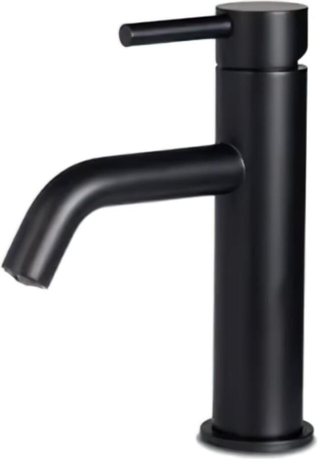 Blue Label Wastafelkraan Brondby XL | Opbouw | Mengkraan | Standaard model | 1-hendel | Rond | Mat zwart - Foto 2