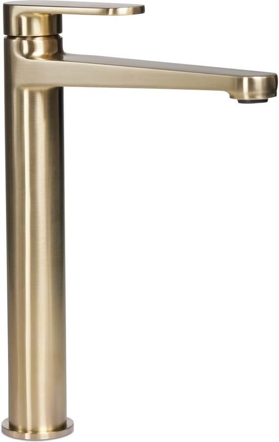 Blue Label Wastafelkraan Skive | Opbouw | Mengkraan | hoog model | 1-hendel | Rond | Geborsteld goud PVD - Foto 3