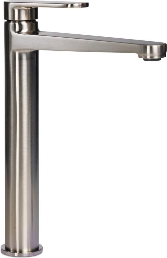 Blue Label Wastafelkraan Skive | Opbouw | Mengkraan | hoog model | 1-hendel | Rond | Geborsteld nikkel PVD - Foto 2