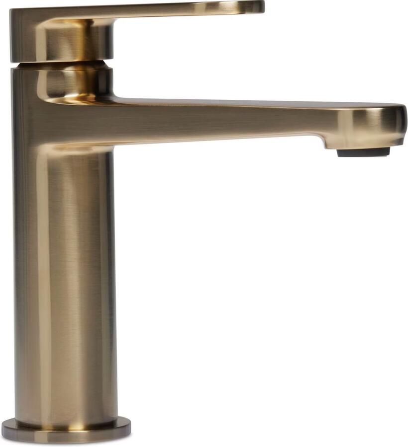 Blue Label Wastafelkraan Skive | Opbouw | Mengkraan | Laag model | 1-hendel | Rond | Geborsteld goud PVD - Foto 3