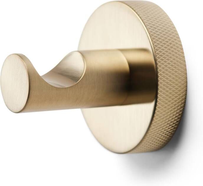 Blue Label Handdoekhaak Vida Facet | Wandmontage | Messing | Rond | Geborsteld goud PVD