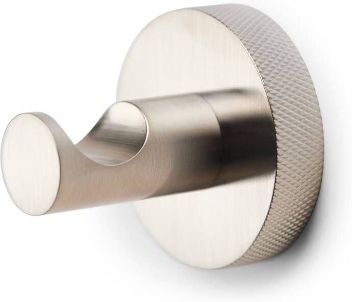 Blue Label Handdoekhaak Vida Facet | Wandmontage | Messing | Rond | Geborsteld nikkel PVD