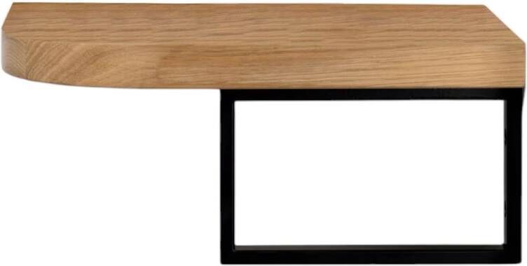 Blue Label Hylde fontein plank eiken 35 x 23 cm met handdoekrek zwart