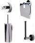 Blue Label Toilet accesoire set Vida Facet | Wandmontage | Messing | Chroom glans - Thumbnail 1