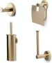 Blue Label Toilet accesoire set Vida Facet | Wandmontage | Messing | Geborsteld goud PVD - Thumbnail 1