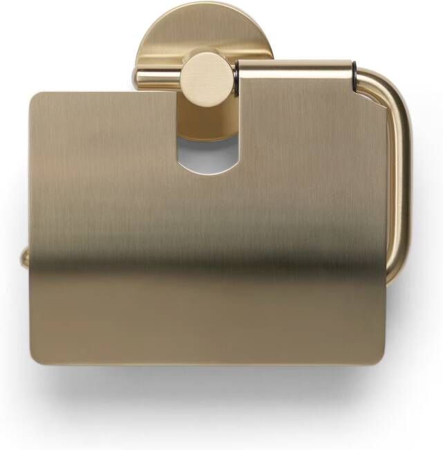 Blue Label Toiletrolhouder met klep Vida Facet | Wandmontage | Messing | Geborsteld goud PVD