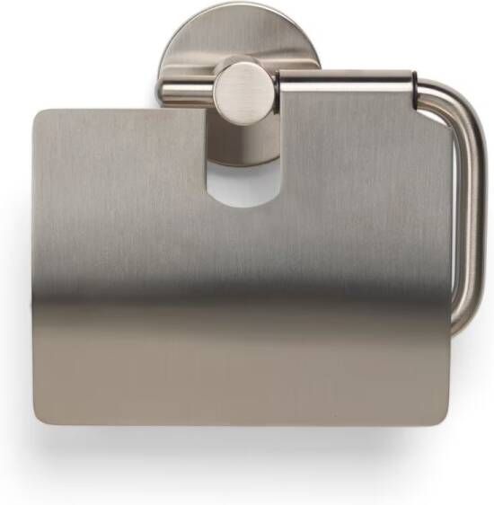 Blue Label Toiletrolhouder met klep Vida Facet | Wandmontage | Messing | Geborsteld nikkel PVD