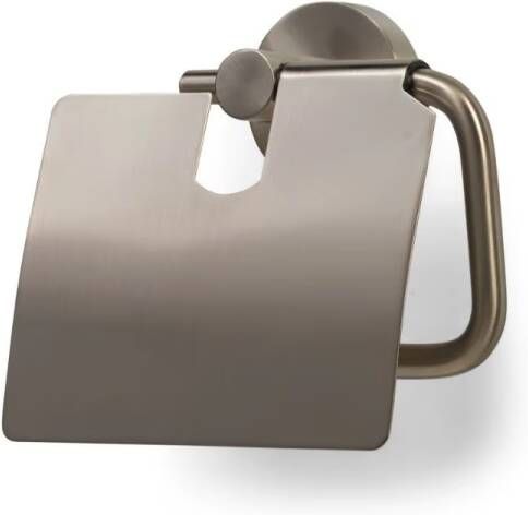 Blue Label Toiletrolhouder Vida | Wandmontage | Met klep | Messing | Geborsteld nikkel PVD