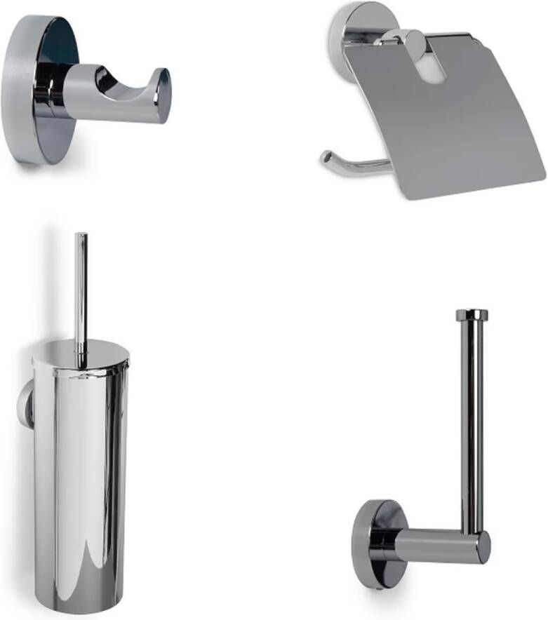 Blue Label Vida toilet accessoire set chroom glans