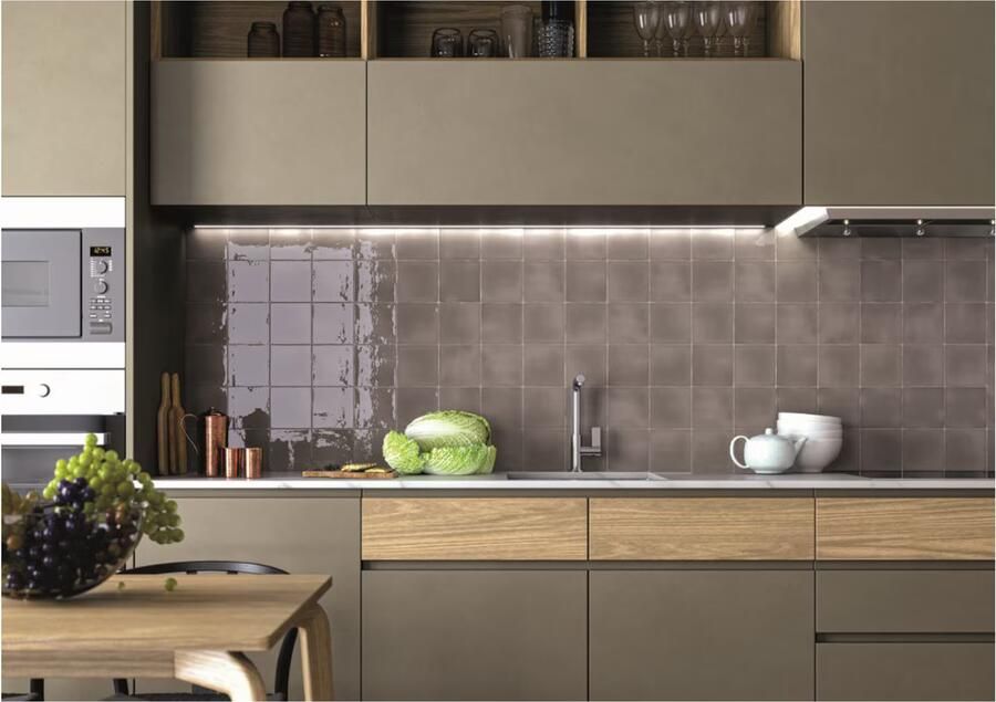 By Goof Oud Hollandse Witjes Wandtegel | 13x13 cm | Vintage | Glans Grijs - Foto 2