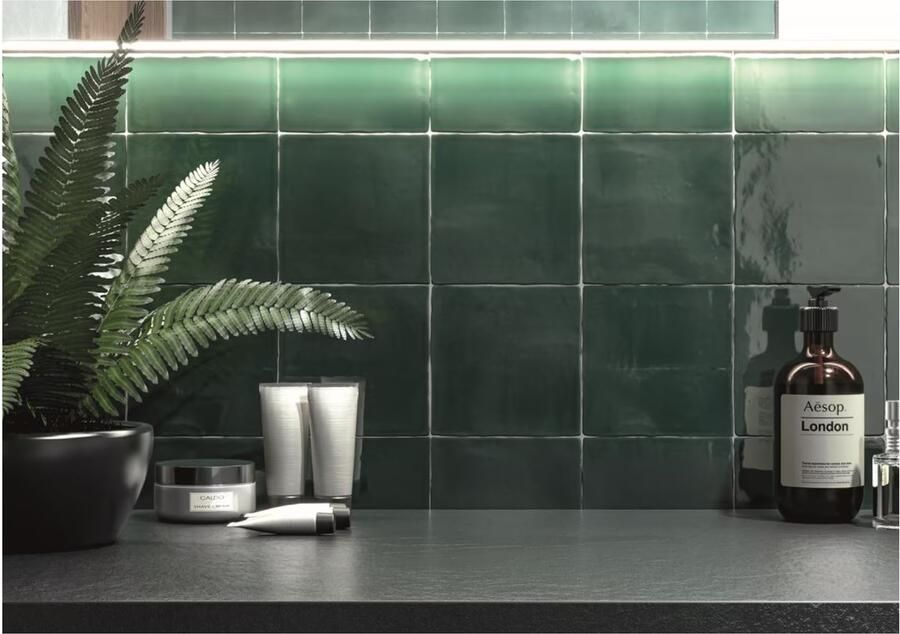 By Goof Oud Hollandse Witjes Wandtegel | 13x13 cm | Vintage | Glans Groen - Foto 2