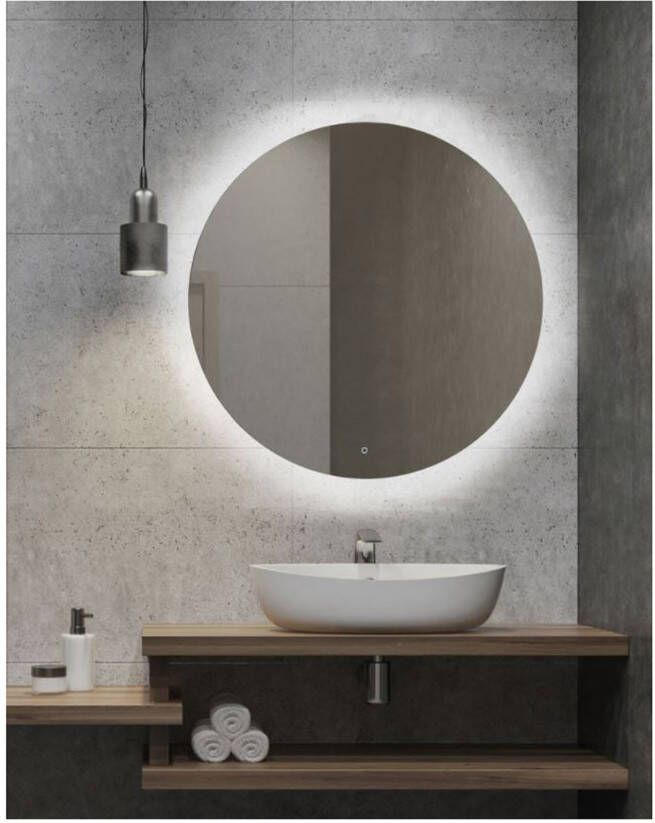 By Goof Badkamerspiegel Lina | 100 cm | Rond | Indirecte LED verlichting | Touch button