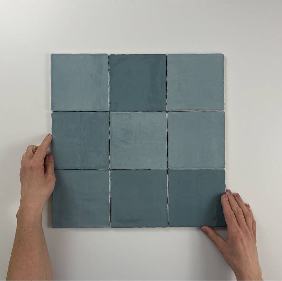 By Goof Moos Wandtegel | 13x13 cm | Vintage | Glans Blauw